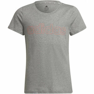 adidas LIN T Dievčenské tričko, sivá, veľkosť 128