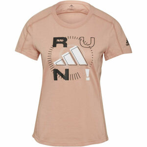 adidas RUN LOGO W 1 Dámske športové tričko, lososová, veľkosť M