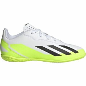 adidas X CRAZYFAST.4 IN J Detská halová obuv, biela, veľkosť 37 1/3