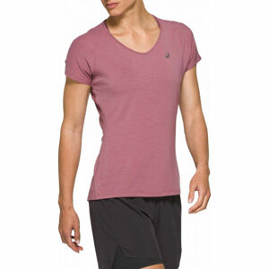 Asics V-NECK SS TOP Dámske bežecké tričko, ružová, veľkosť M