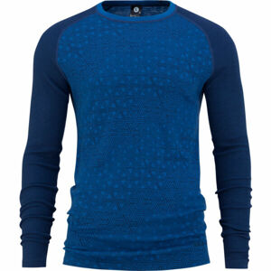 Bula GEO MERINO WOOL CREW Pánske tričko s dlhým rukávom, modrá, veľkosť XL