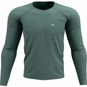 Compressport TRAINING TSHIRT LS Pánske tréningové tričko s dlhým rukávom, zelená, veľkosť M
