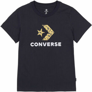 Converse FLORAL STAR CHEVRON GRAPPHIC TEE Dámske tričko, čierna, veľkosť S