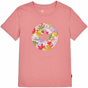 Converse FLOWER VIBES CHUCK PATCH CLASSIC TEE Dámske tričko, ružová, veľkosť S