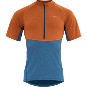 Devold STANDAL MERINO TEE ZIP NECK Pánske cyklistické tričko, modrá, veľkosť