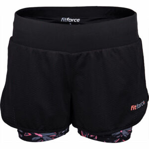 Fitforce ALBONA Dámske  fitness šortky 2 v 1, čierna, veľkosť XL