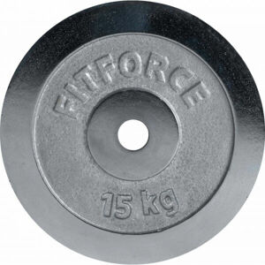 Fitforce PLC 15KG Kotúčové závažie, strieborná, veľkosť 15 KG