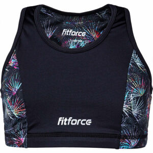 Fitforce SNOOTY Dievčenská fitness podprsenka, čierna, veľkosť 140-146