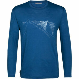 Icebreaker SPECTOR LS CREWE PEAK IN REACH Pánske funkčné tričko, modrá, veľkosť M