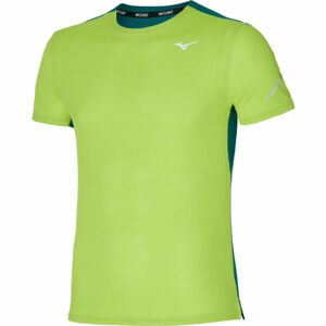 Mizuno DRY AERO FLOW TEE Pánske bežecké tričko, zelená, veľkosť L