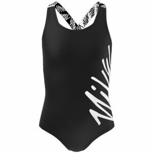 Nike SCRIPT LOGO Dievčenské jednodielne plavky, čierna, veľkosť M