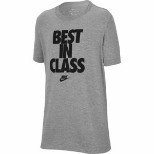 Nike NSW TEE BEST IN CLASS Chlapčenské tričko, sivá, veľkosť S