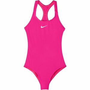 Nike SOLID Dievčenské jednodielne plavky, ružová, veľkosť S