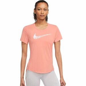 Nike NK SWOSH RUN SS TOP Dámske tričko, lososová, veľkosť XS