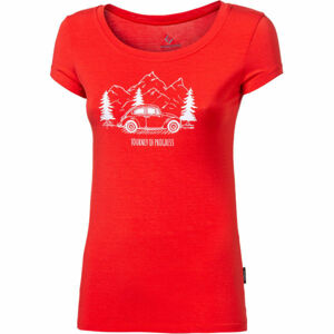 Progress LIBERTA BEETLE Dámske bambusové tričko s potlčou, červená, veľkosť M
