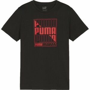 Puma GRAPHICS WORDING TEE B Chlapčenské tričko, čierna, veľkosť