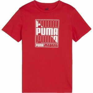 Puma GRAPHICS WORDING TEE B Chlapčenské tričko, červená, veľkosť