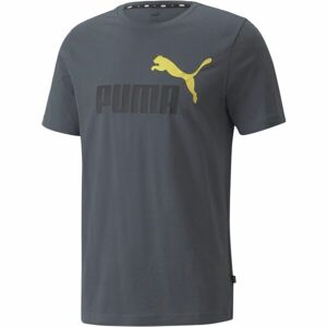 Puma ESS + 2 COL LOGO TEE Pánske tričko, tmavo sivá, veľkosť XXL