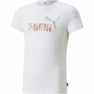 Puma ESS+BLOOM LOGO TEE G Dievčenské tričko, biela, veľkosť 152