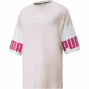 Puma POWER COLORBLOCK TEE Dámske tričko, ružová, veľkosť L