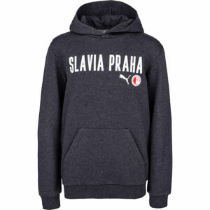 Puma Slavia Prague Graphic Hoody Jr DGRY Chlapčenská mikina, tmavo sivá, veľkosť 140