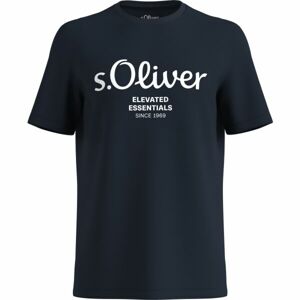s.Oliver LOGO T-NOOS Pánske tričko, tmavo sivá, veľkosť