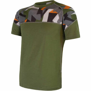 Sensor MERINO IMPRESS KR M Pánske funkčné tričko, tmavo zelená, veľkosť L