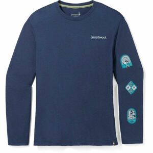 Smartwool OUTDOOR PATCH GRAPHIC Pánske tričko, tmavo modrá, veľkosť XL