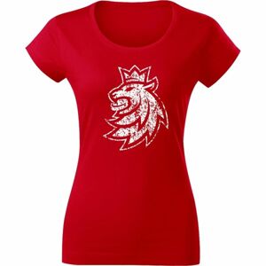 Střída LOGO LEV PATINA CIHT Dámske tričko, červená, veľkosť S