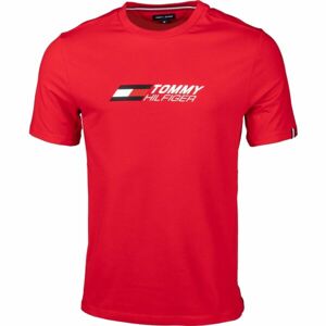 Tommy Hilfiger ESSENTIALS BIG LOGO S/S Pánske tričko, červená, veľkosť XL