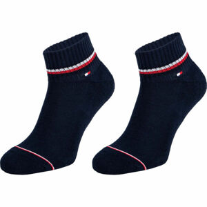Tommy Hilfiger MEN ICONIC QUARTER 2P Pánske ponožky, tmavo modrá, veľkosť 39 - 42