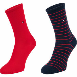 Tommy Hilfiger WOMEN SOCK 2P SMALL STRIPE Dámske ponožky, červená, veľkosť 35 - 38
